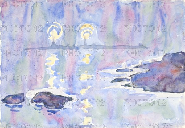 Watercolor no. 73, Blue and Lavender, 1928.