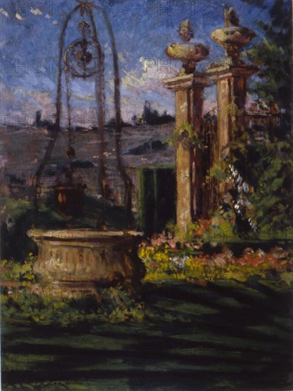 In the Gardens of the Villa Palmieri, 1910.