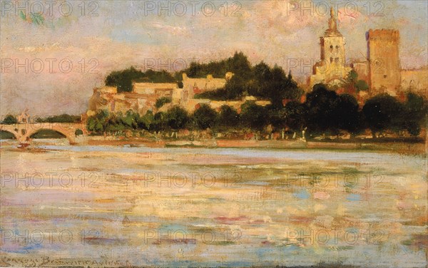 The Palace of the Popes and Pont d'Avignon, 1911.