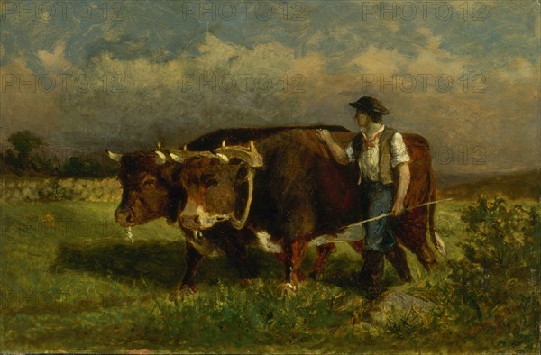 Untitled (man with two oxen), 1869.