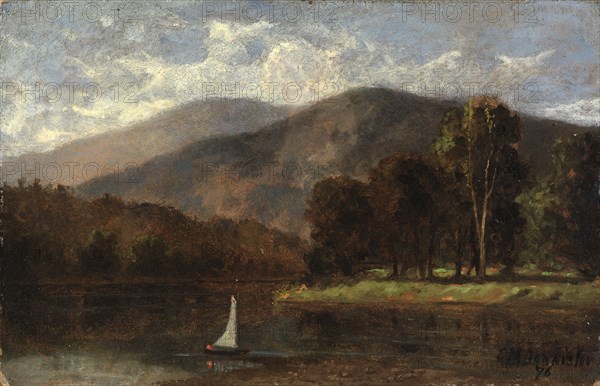 Untitled (sailboat in river), 1876.