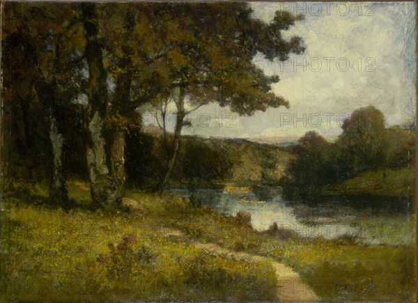Untitled (landscape, trees near river), 1891.