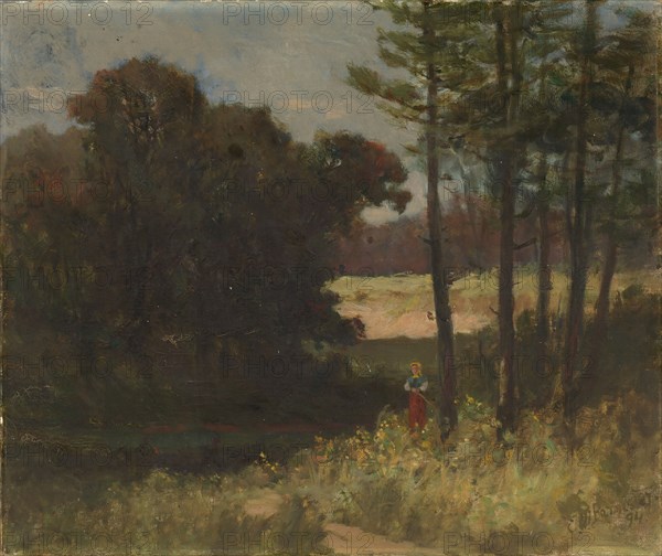 Untitled (landscape with trees and woman), 1894.
