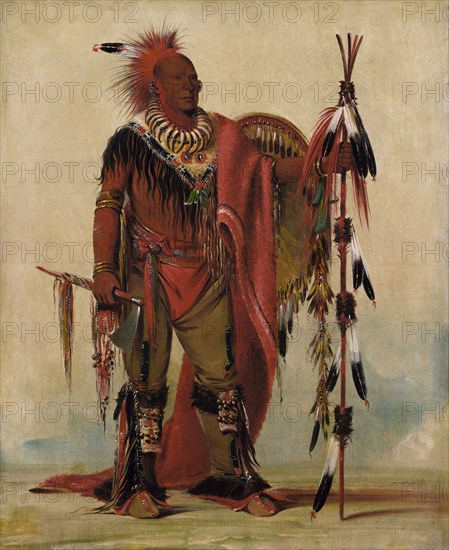 Kee-o-kúk, The Watchful Fox, Chief of the Tribe, 1835. Signed over lands in the states known today as Illinois, Missouri, and Wisconsin, for which his tribe received seventy-five cents per acre.