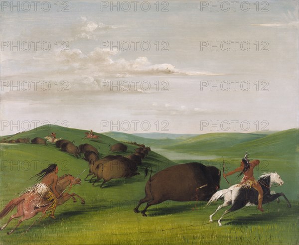 Buffalo Chase with Bows and Lances, 1832-1833.