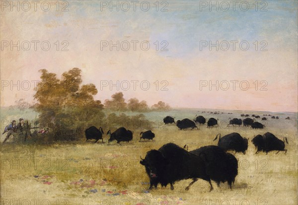 Catlin and Party Stalking Buffalo, Upper Missouri, 1846-1848.