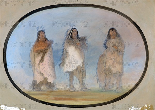 Little Bear, Steep Wind, The Dog; Three Distinguished Warriors of the Sioux Tribe, ca. 1865-1871.