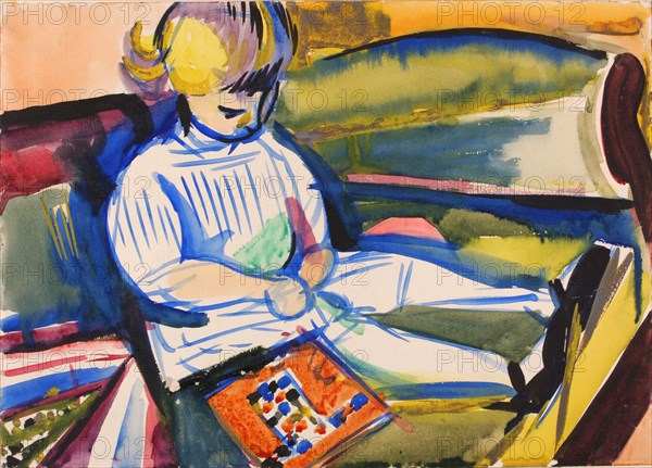 Child on Sofa, ca. 1914-1918.