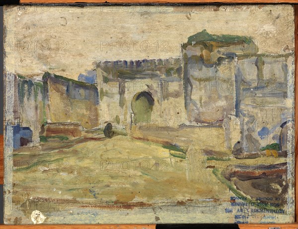 Street Scene, Tangier (Crenelated Architecture), ca. 1910.