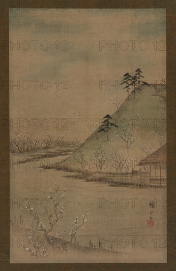 Spring landscape, mid 19th century. Possibly by Utagawa Hiroshige II.