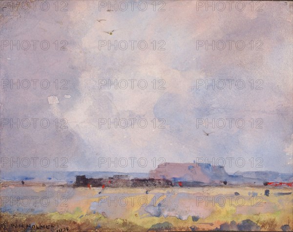 In the Plateau Country, with an Inhabited Pueblo, 1929.