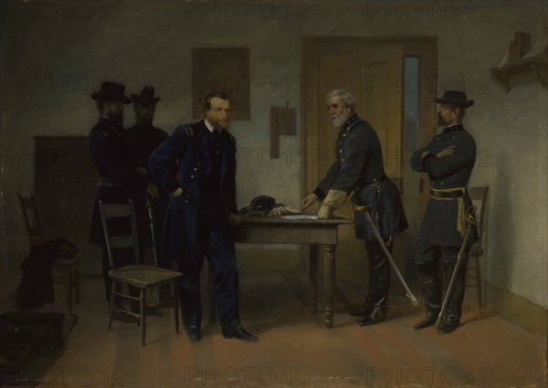 Lee Surrendering to Grant at Appomattox, ca. 1870.