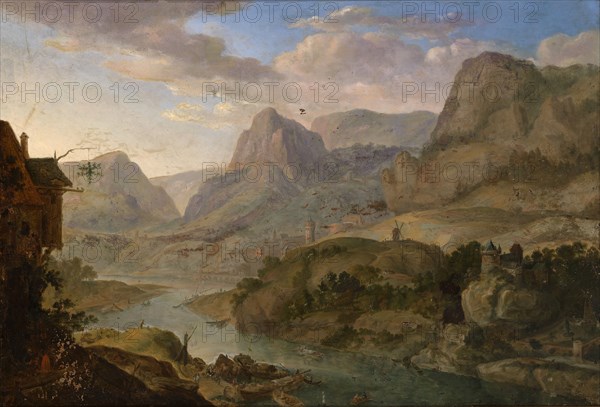 Landscape, 17th century? Attributed to Herman Saftleven.
