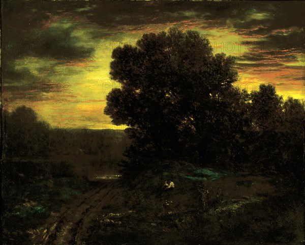 River Landscape at Sunset, ca. 1890.