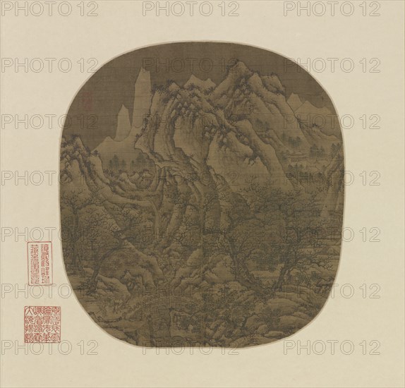 Travelers in a Winter Landscape, 14th century. By a follower of Sheng Mou.