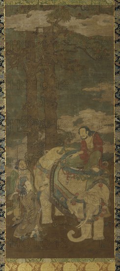 Sakyamuni on an Elephant, 16th-17th century. Formerly attributed to Su Hanchen.