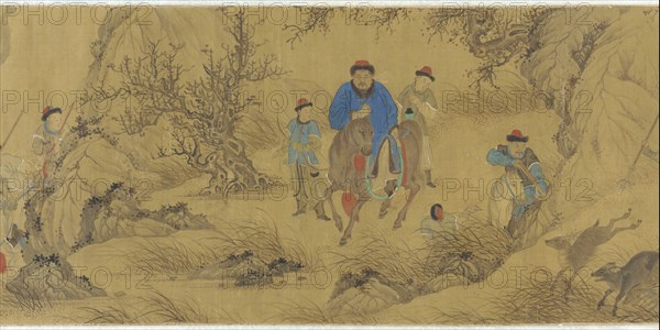 A Hunting Scene, 18th century. Formerly attributed to Wang Meng.