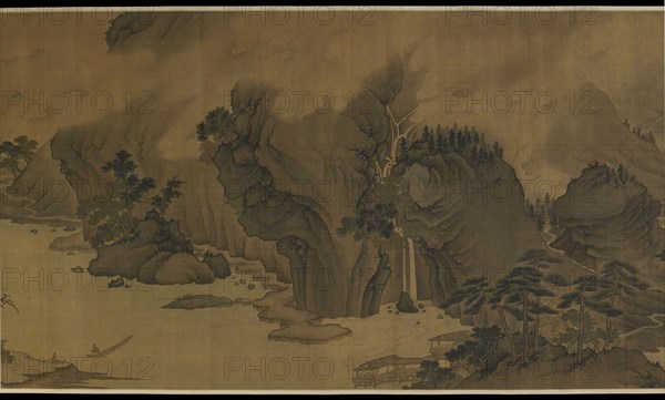 Autumn River in the Rain and Clouds, 16th century. Formerly attributed to Xu Daoning.