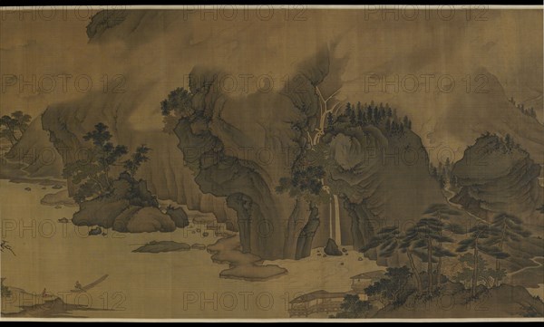 Autumn River in the Rain and Clouds, 16th century. Formerly attributed to Xu Daoning.