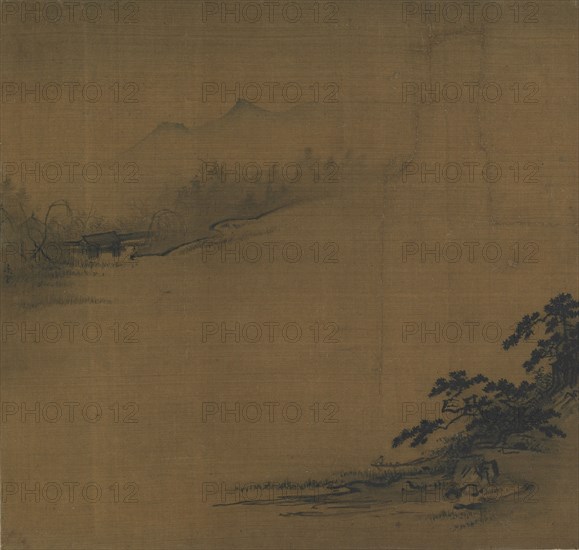 River Landscape in Mist, 14th century. Formerly attributed to Yan Ciping.