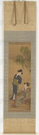 Two women under a willow tree, 1726-1792.