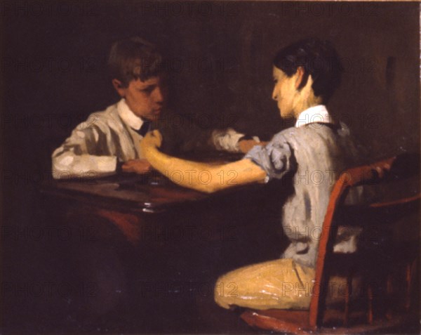 Checker Players, ca. 1895.