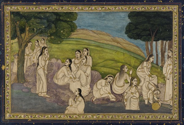 A group of women, bathing, 18th century.