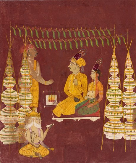 Wedding Ceremony with Brahma in Attendance, ca. 1680.