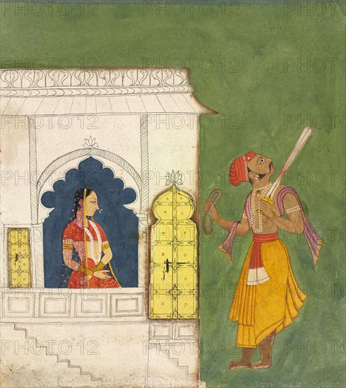 Woman gazing at warrior, ca. 1680.