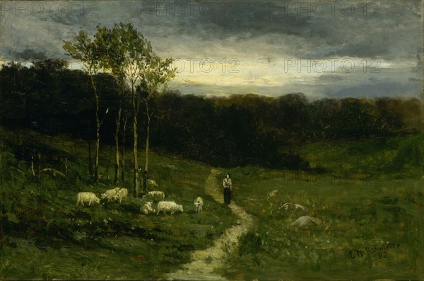 Woman Walking down Path, 1882.