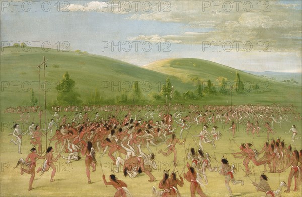 Ball-play of the Choctaw--ball up, 1834-1835.