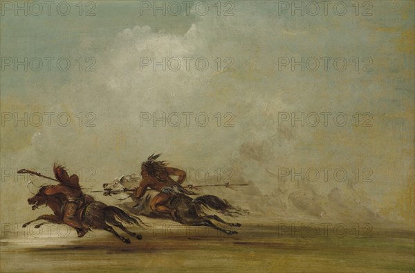 Comanche Warrior Lancing an Osage, at Full Speed, 1837-1839.