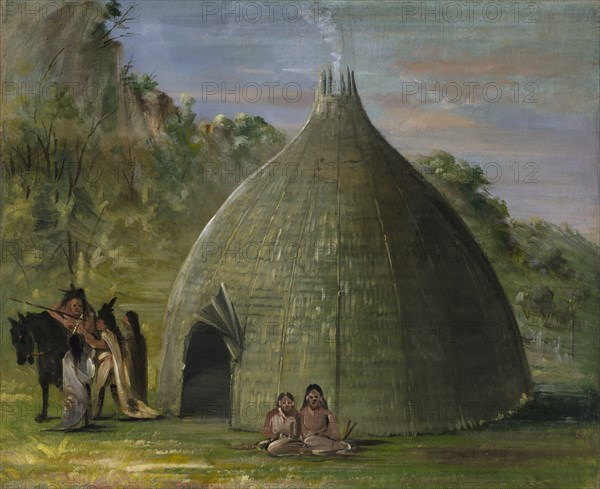 Wichita Lodge, Thatched with Prairie Grass, 1834-1835.