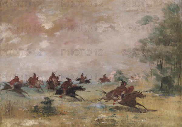 Comanche War Party, Mounted on Wild Horses, 1834-1837.
