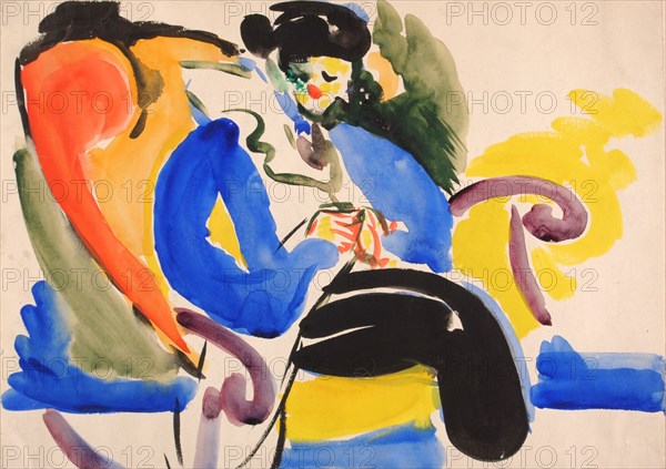 Calligraphic #2 Woman on Chair, 1914-1918.