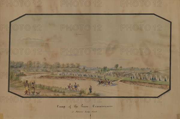 Camp of the Peace Commissioners at Medicine Lodge Creek, 1867.