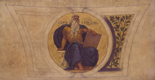 Study for Mosaic, Wisconsin State Capital, "Legislation", ca. 1913.