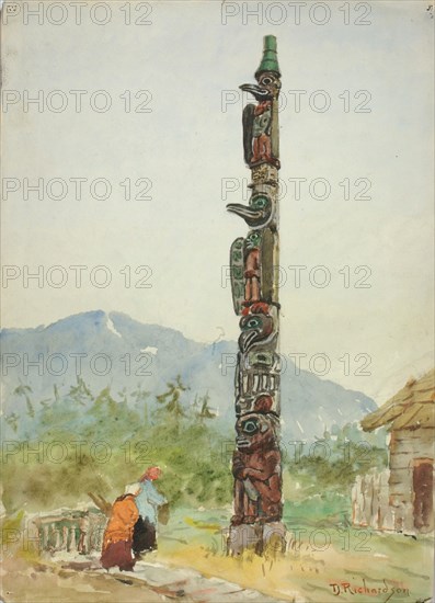 The Raven Totem Pole, ca. 1880-1914.