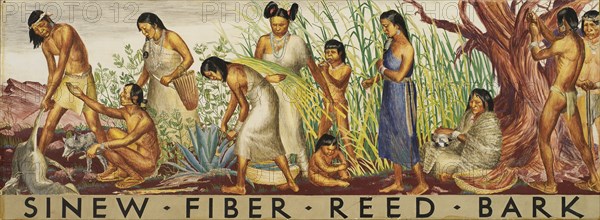 Sinew, Fiber, Reed, Bark (mural study), ca. 1933-1943.