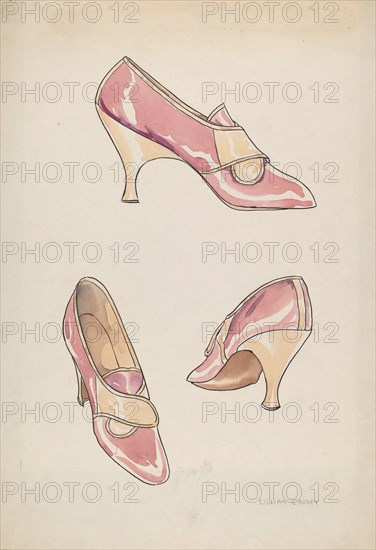 Woman's Slippers, c. 1936.