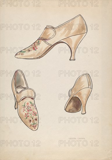 Woman's Slippers, c. 1936.