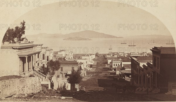Alcatraz Island and San Francisco Bay, Looking North, 1880s.