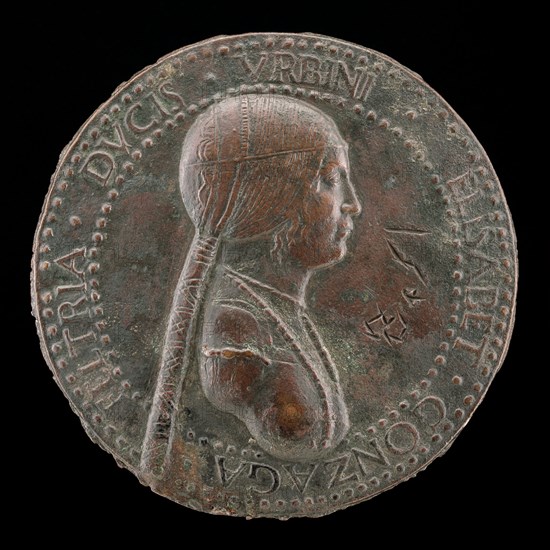 Elisabetta Gonzaga, died 1528, Duchess of Urbino, Wife of Guidobaldo I 1489 [obverse], probably after 1502.