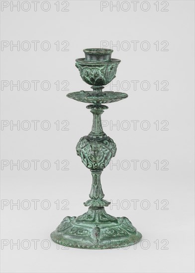 Candlestick, Cup Form, with Arabesques, Bell Flowers, Owls, and Panthers' Heads, model n.d., cast 1845/1874.