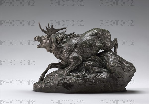 Elk Surprised by a Lynx, model 1841, cast by 1873.