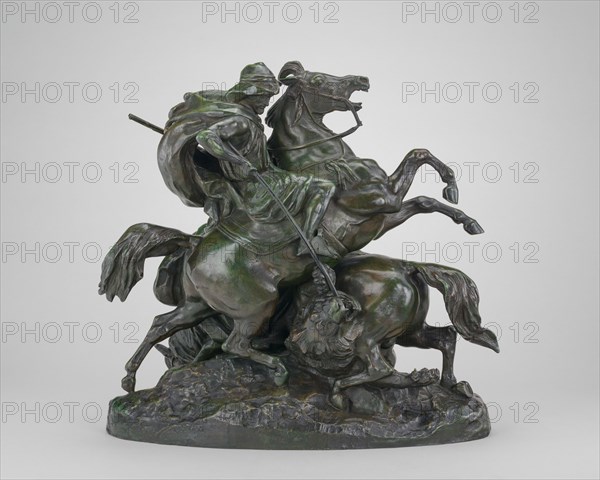 Two Arab Horsemen Killing a Lion, model 1838, cast by 1873.