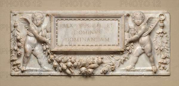 Relief from an Altar or Tabernacle, c. 1507/1512. [Rex Regum et Dominus Dominantium: Jesus Christ, King of Kings and Lord of Lords].