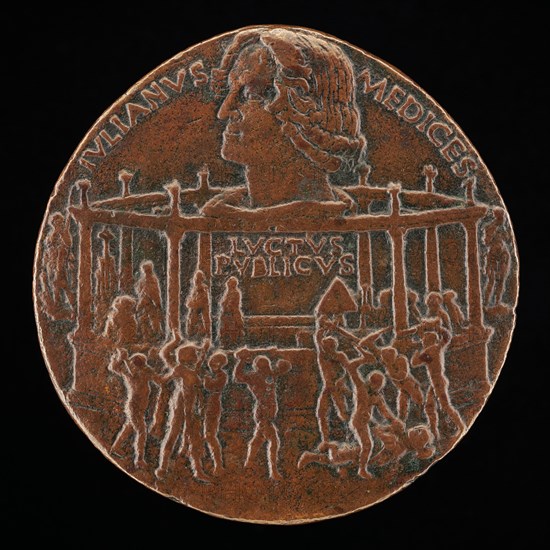 The Murder of Giuliano I de' Medici (The Pazzi Conspiracy Medal) [reverse], 1478.