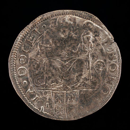 Saint Petronius Enthroned above Arms of Cardinal Alidosi [reverse], 16th century.