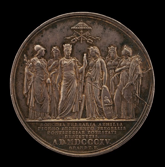 Rome and the Papal States Welcoming the Return of the Pope from Imprisonment [reverse], 1816.
